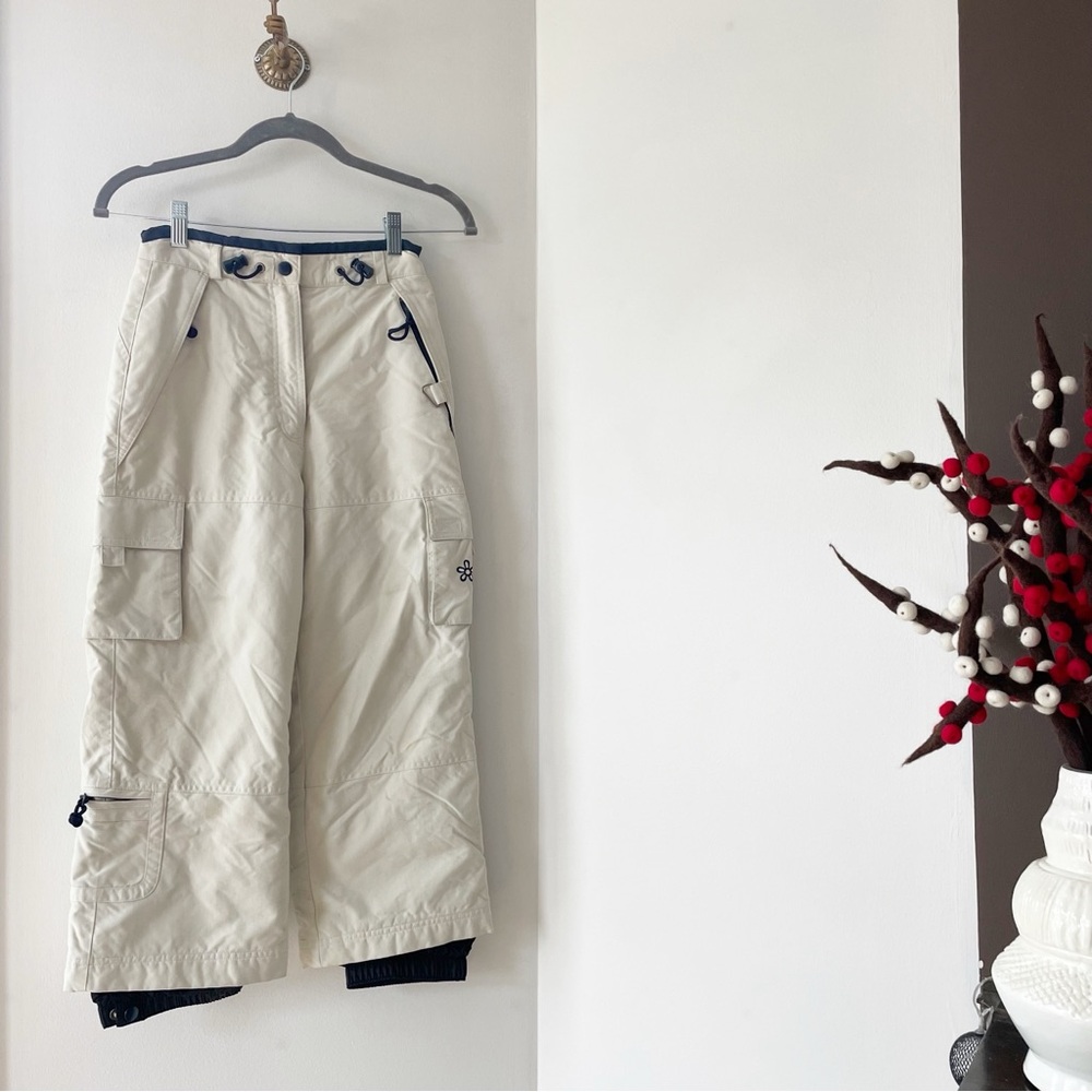 Couloir White / Navy Girl’s Ski Snow Pants | 7/8
